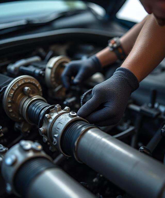 精密なサスペンション調整の様子